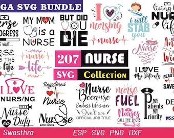 207 Nurse SVG Bundle, Nurse Quotes SVG, Doctor Svg, Nurse Superhero, Nurse Svg Heart, Nurse Life, Stethoscope, Nurse Mom Cut File For Cricut