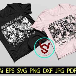 Slayer Team SVG, Anime Best Friends SVG, Anime Eyes svg, Anime Character SVG, Anime T-shirt svg, Japanese Manga svg, Anime Files for Cricut
