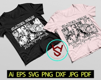 Slayer Team SVG, Anime Best Friends SVG, Anime Eyes svg, Anime Character SVG, Anime T-shirt svg, Japanese Manga svg, Anime Files for Cricut
