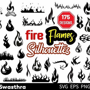 175 Fire Flames Svg, Flame Svg, Fire Clipart, Campfire Svg, Fire Flame Svg, Fire Flame Png, Fireball Svg, Fire Design Svg, Files for Cricut