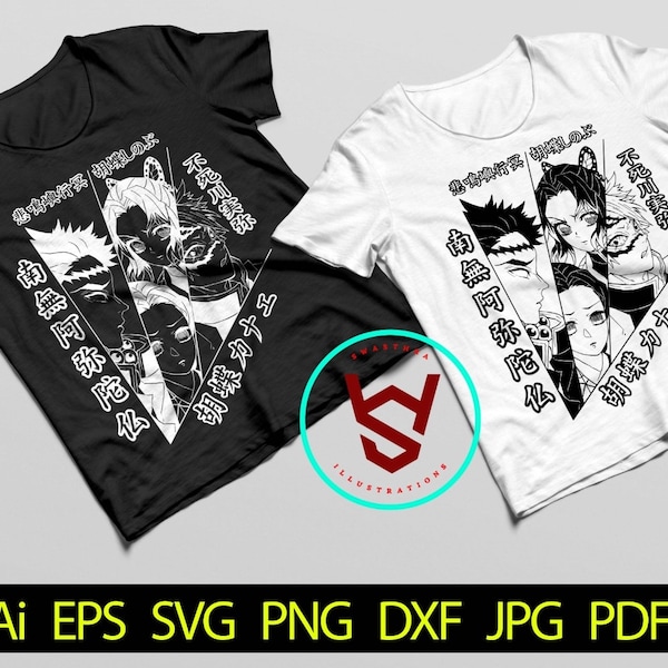 Slayer Team SVG, Anime Friends svg, Anime Character SVG, Anime svg, Demon Svg PNG, Manga svg, Japanese cartoon, Anime svg Files for Cricut