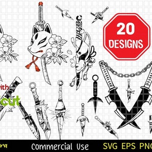 Anime Knives Dagger SVG, Anime Cleaver svg, Anime SVG Bundle, Anime, Anime svg cricut, Manga svg, Anime pack, Anime Cutting Files for Cricut