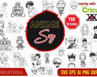 110 Hunter Anime SVG Bundle, Anime Character SVG, Chibi Anime, Ninja Manga svg, Anime pack, Japanese cartoon SVG, Anime svg Files for Cricut