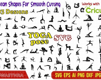 93 Yoga Pose Svg, Meditation Svg, Yoga Svg Bundle, Lotus Flower Svg, Namaste SVG, Nature svg, Women Empowerment SVG, Girl Power, Lotus Svg
