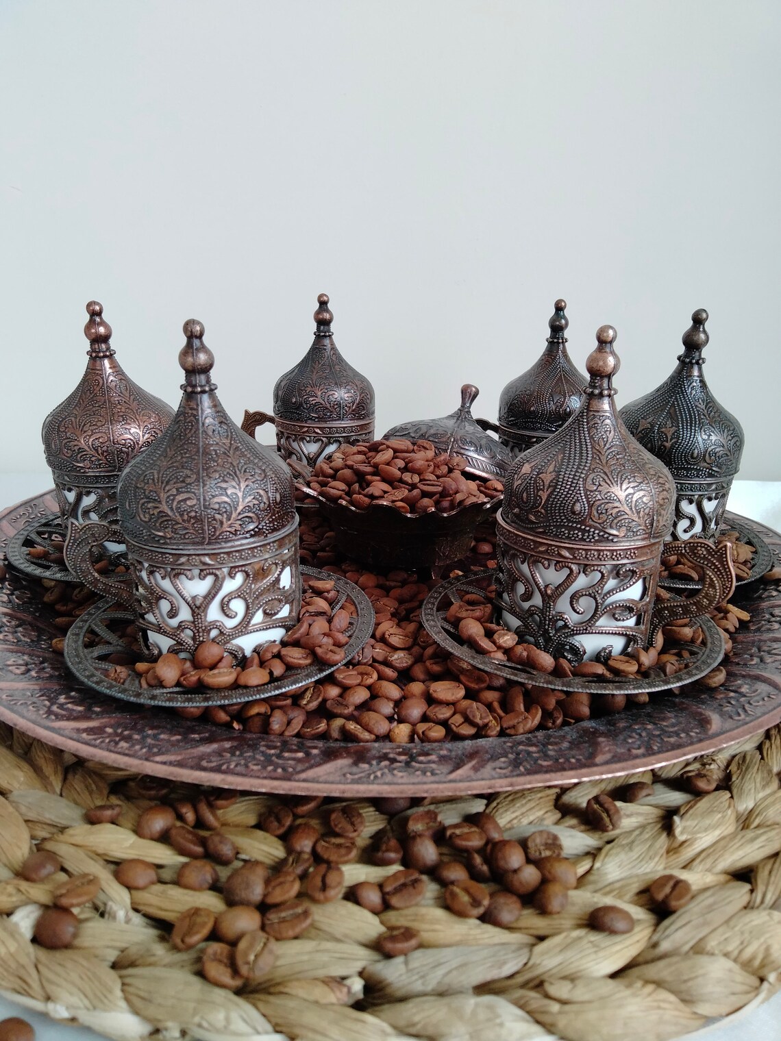 Türk Yunan Kahve Seti Bakır Kahve Seti El yapımı bakır Etsy
