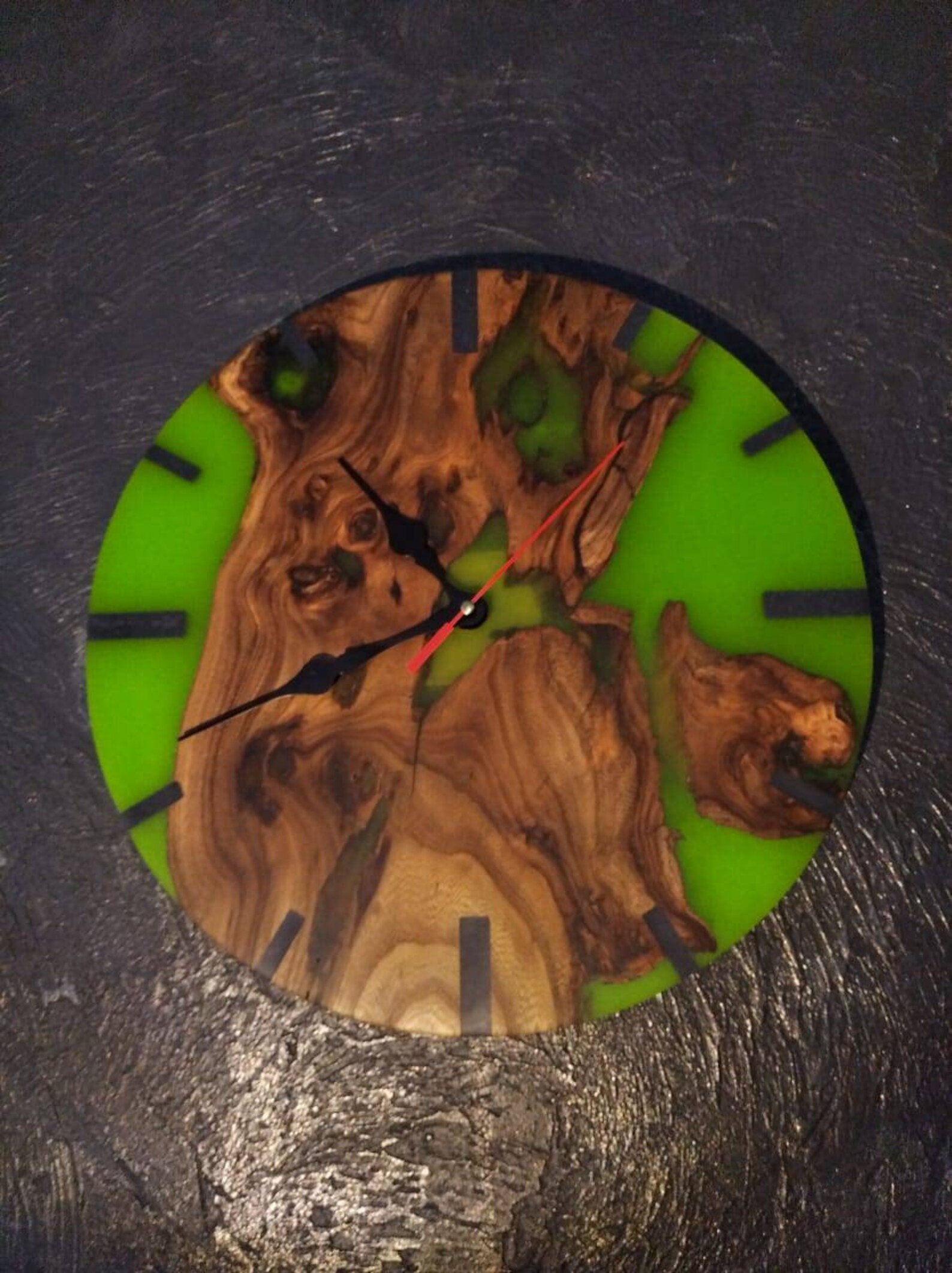 Epoxy and wood wall clock Wood clock epoxy resin wood epoxy Etsy