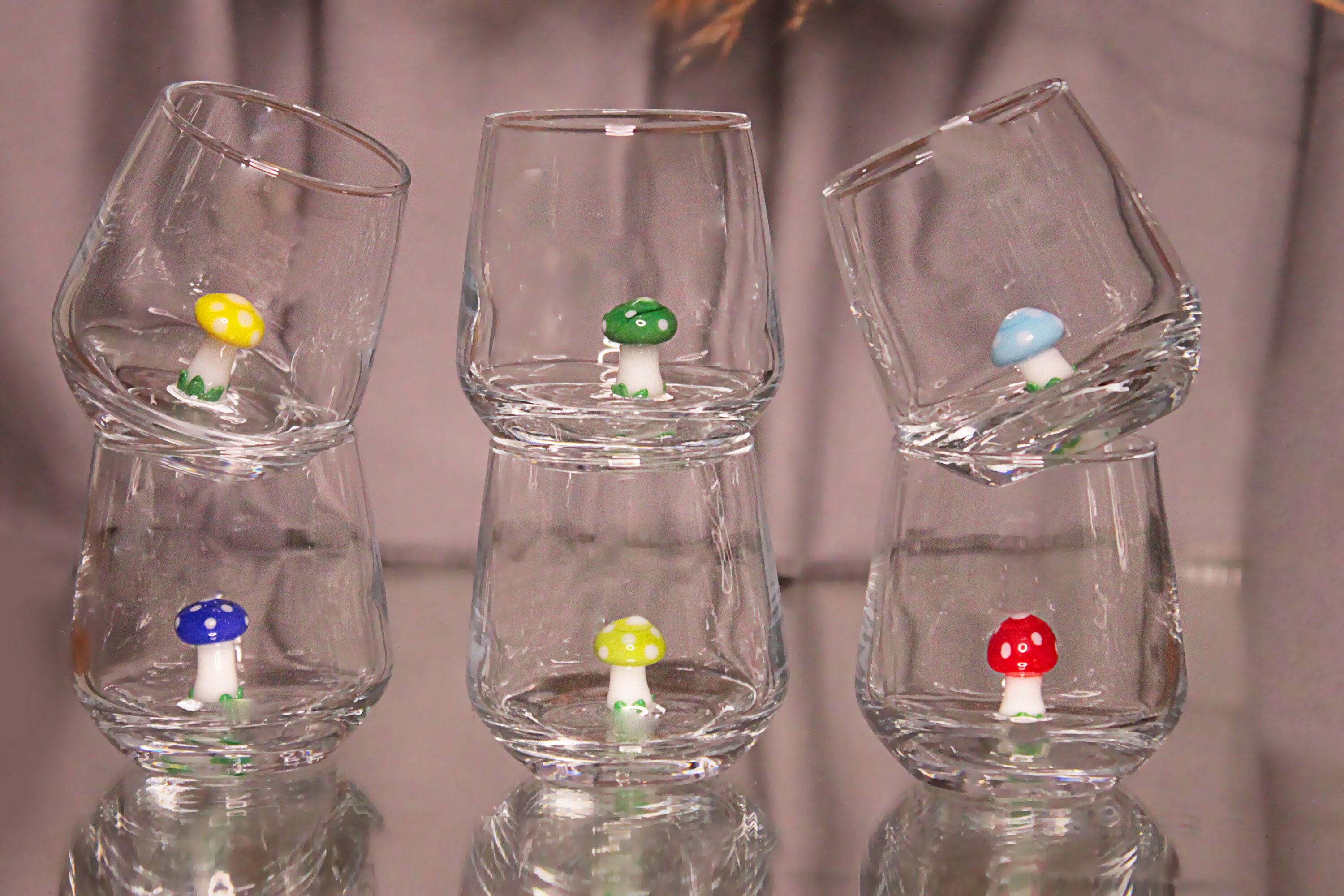 Set of 6 Drinking Glasses With Handmade Glass Mixed 6 | Etsy