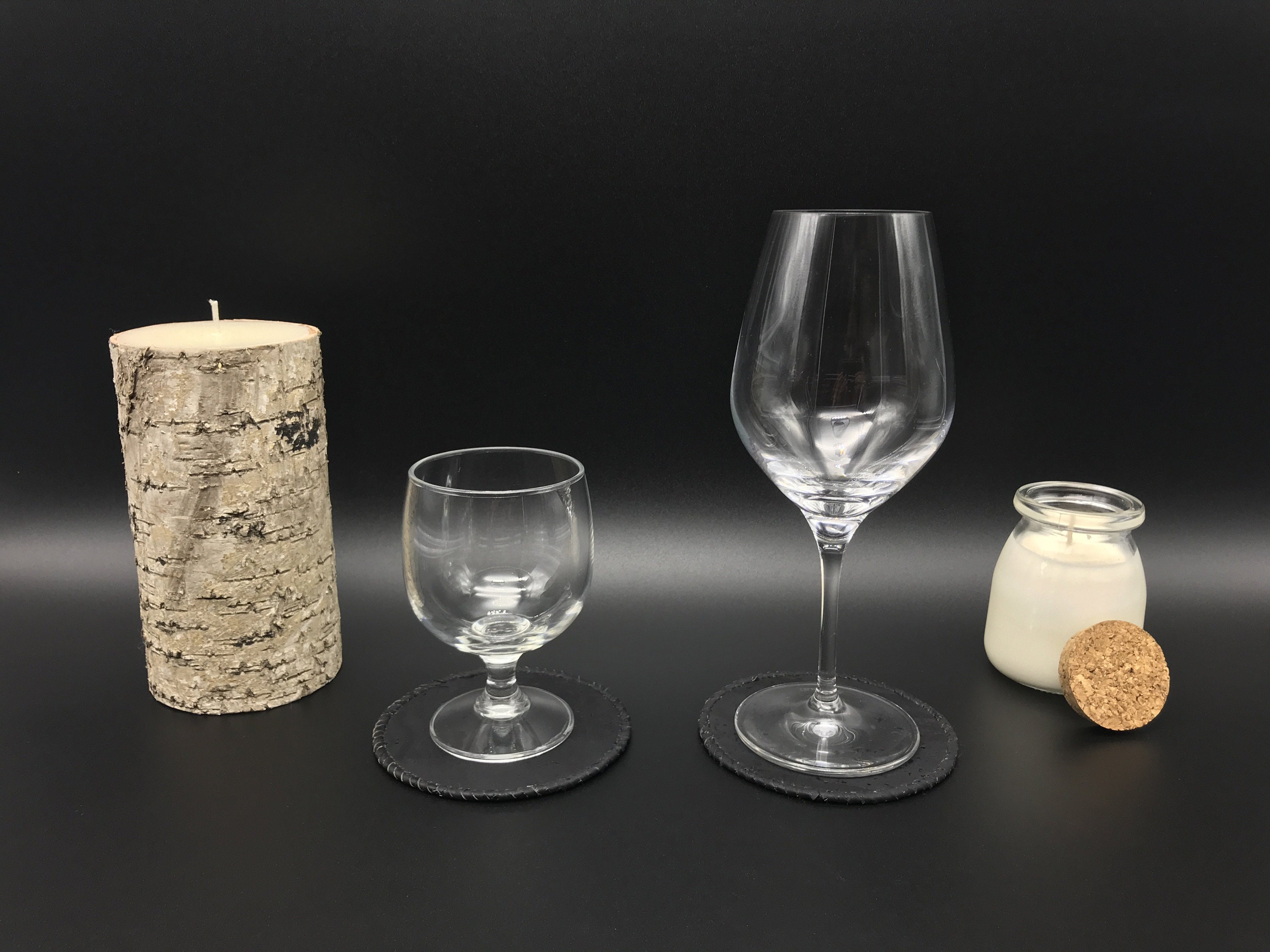 Dessous de Verre en Liège Écologique avec Tressage | Aspect Cuir - Lot 2 Fait Main Fabriqué France