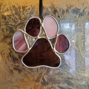 Pet Memorial Stained Glass Paw Print Suncatcher W/personalized Dog Bone ...