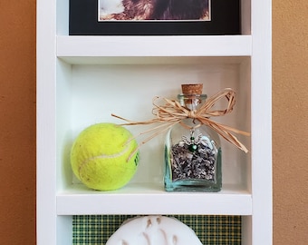 Small Personalized Pet Memorial Shadow Box - ashes, fur, pet loss pet lovers, keepsake, dog, cat