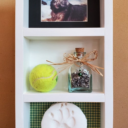 Medium Pet Memorial Shadow Box Ashes Fur Pet Loss Pet Etsy
