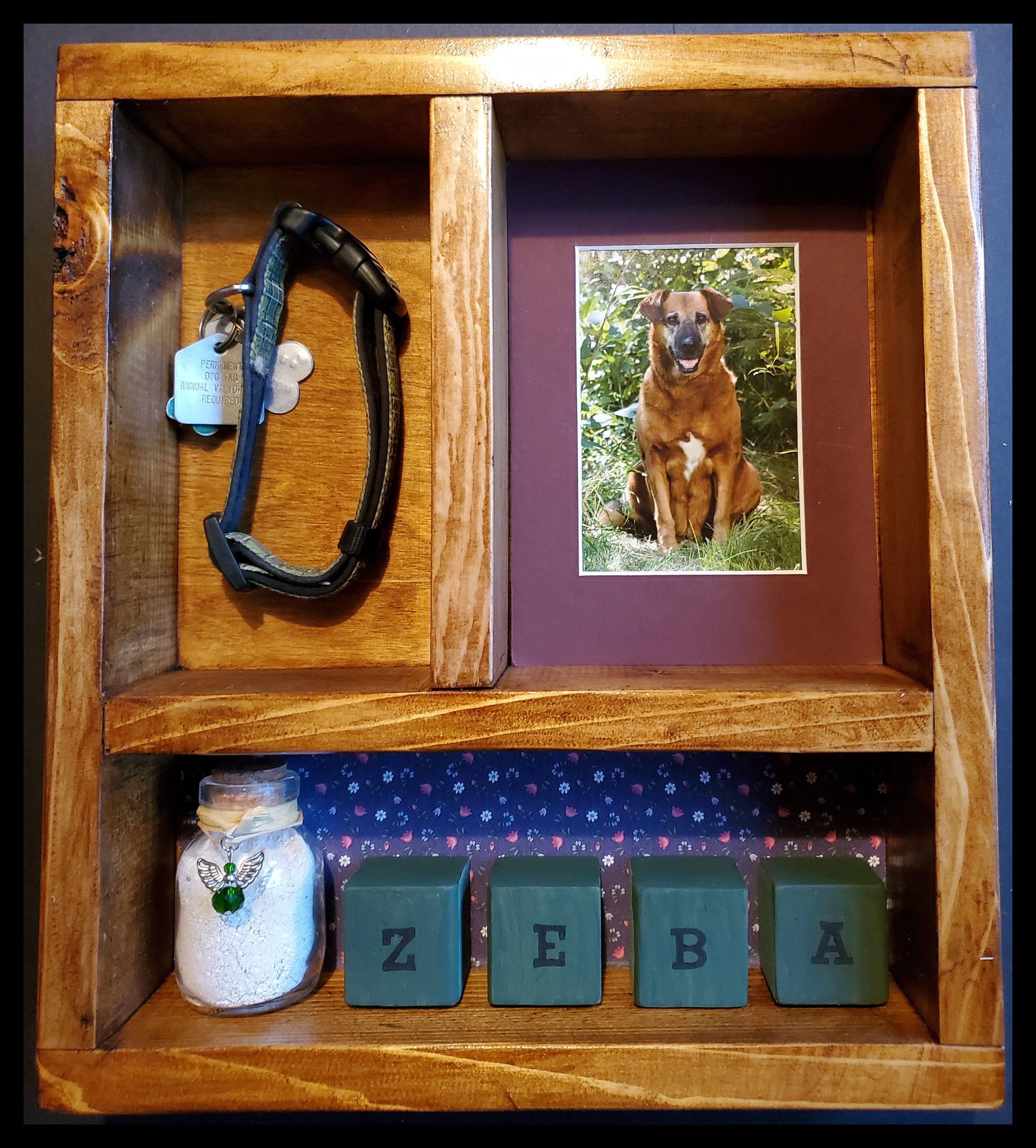 Small Personalized Pet Memorial Shadow Box ashes fur pet Etsy