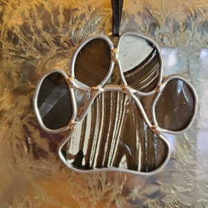 Pet Memorial Stained Glass Paw Print Suncatcher W/personalized Dog Bone ...