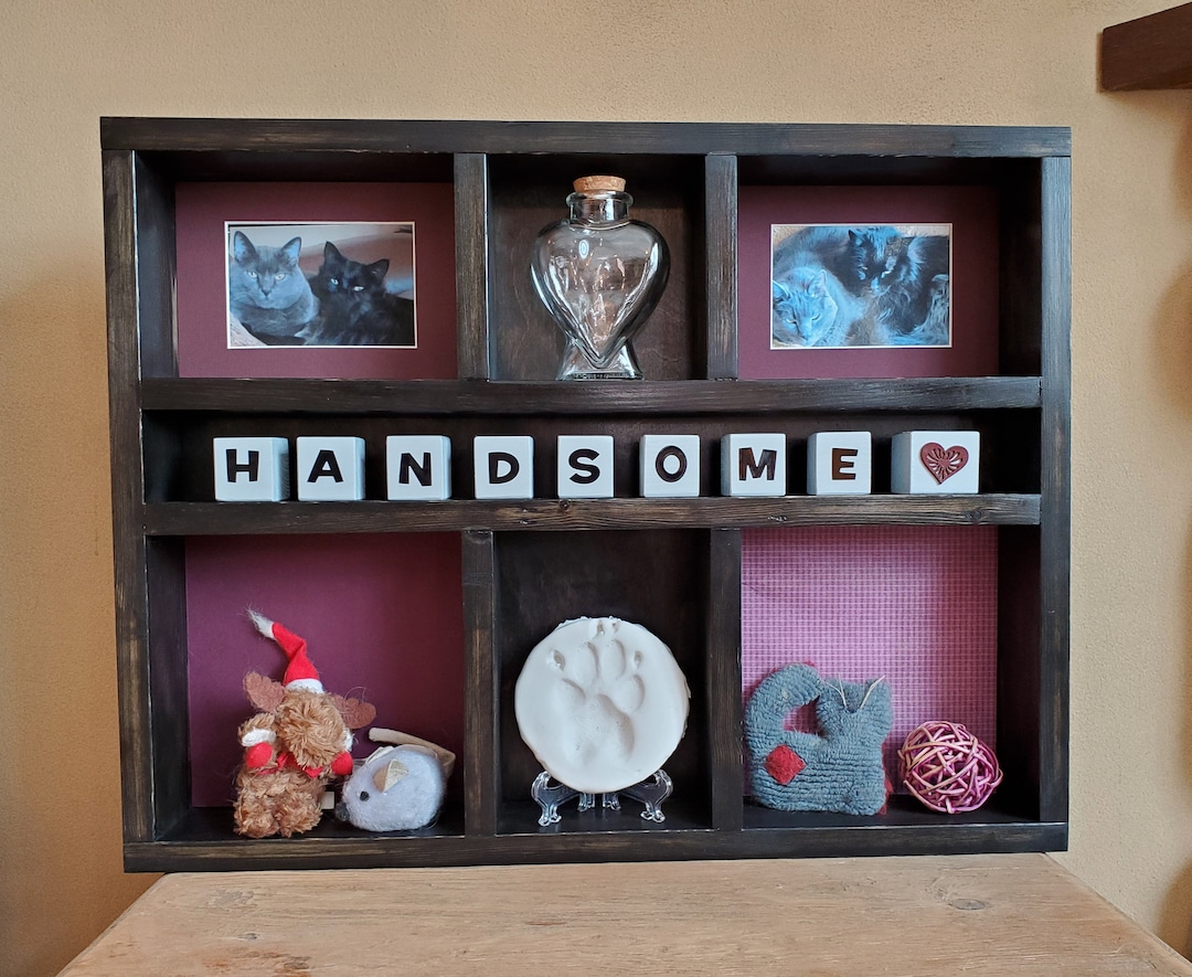 Custommade Large Pet Memorial Shadow Box Ashes, Fur, Pet Loss Pet