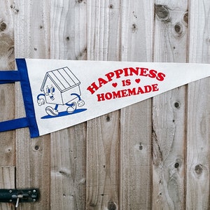 HAPPINESS IS HOMEMADE Pennant Flag / felt pennant / gallery wall decor / new home / home sweet home / kids bedroom / house gift image 2