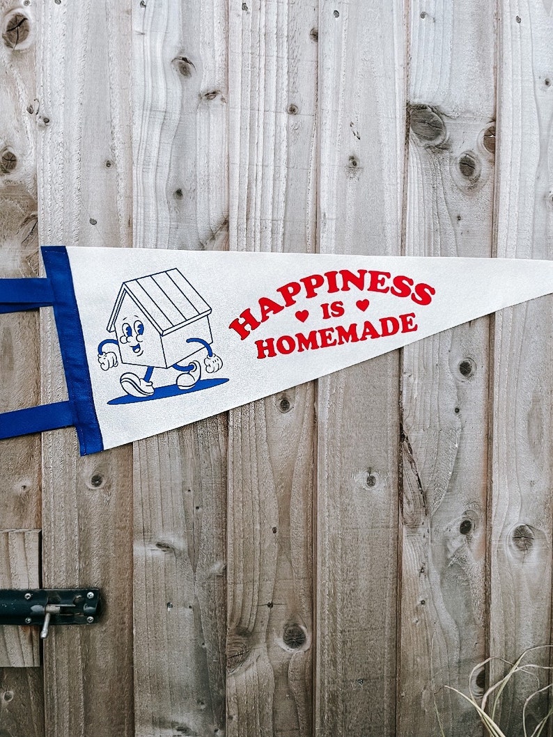 HAPPINESS IS HOMEMADE Pennant Flag / felt pennant / gallery wall decor / new home / home sweet home / kids bedroom / house gift image 2