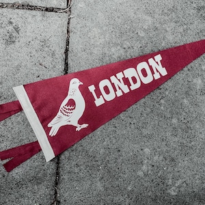 LONDON Vimpelflagga / filtvimpel / Big Ben London Eye Trafalgar Square / resesouvenir / nostalgisk / drottningskungduvor Union Jack Storbritannien