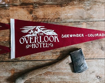 THE OVERLOOK HOTEL Pennant Flag / felt pennant / wall hanging banner / gallery wall / horror movie / the Shining / Stephen King / colorado