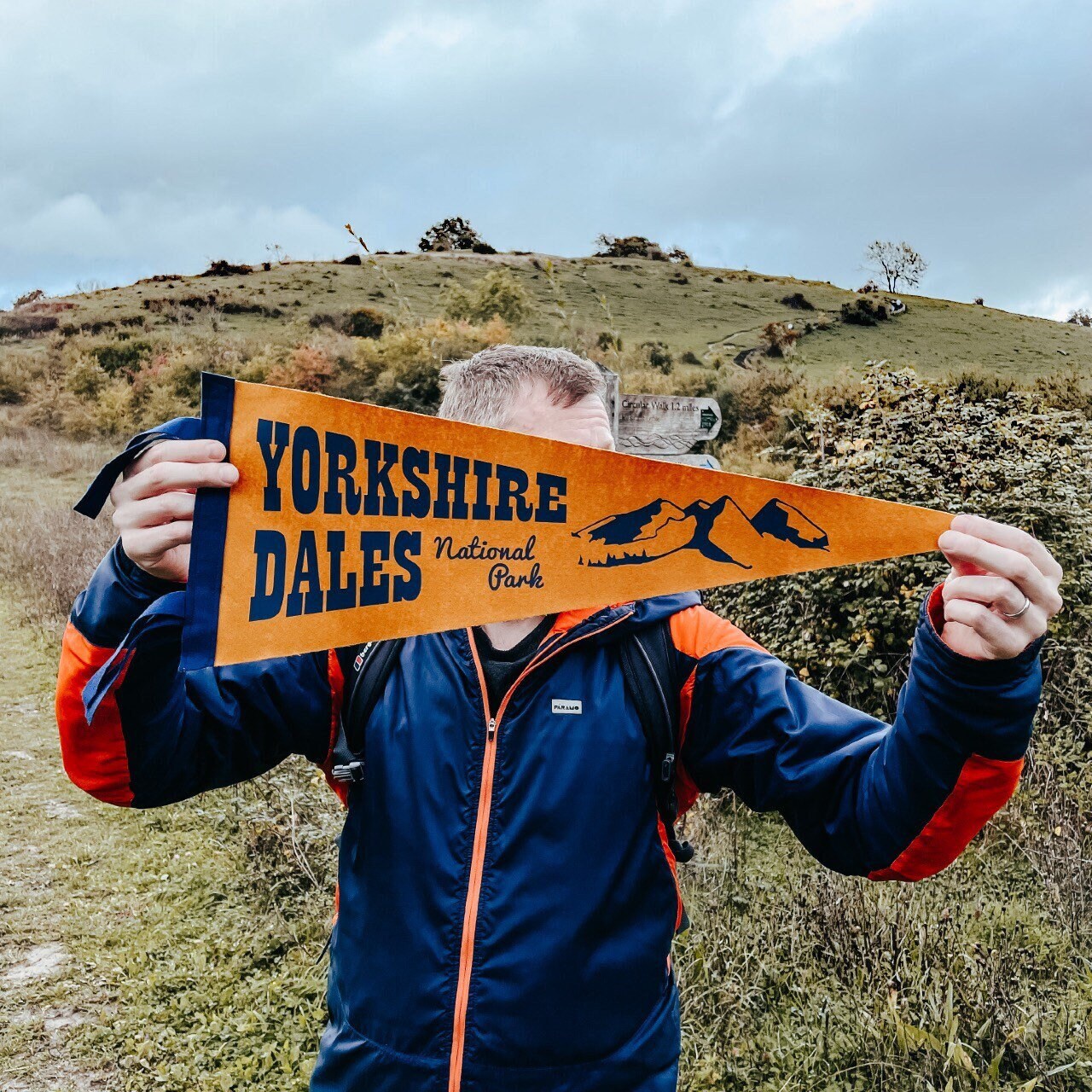 YORKSHIRE DALES Pennant Flag / felt pennant / wall hanging banner / National Park / souvenir / gordale scar / three peaks / wensleydale