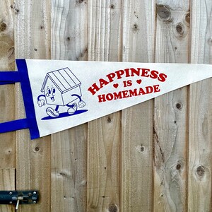 HAPPINESS IS HOMEMADE Pennant Flag / felt pennant / gallery wall decor / new home / home sweet home / kids bedroom / house gift image 3