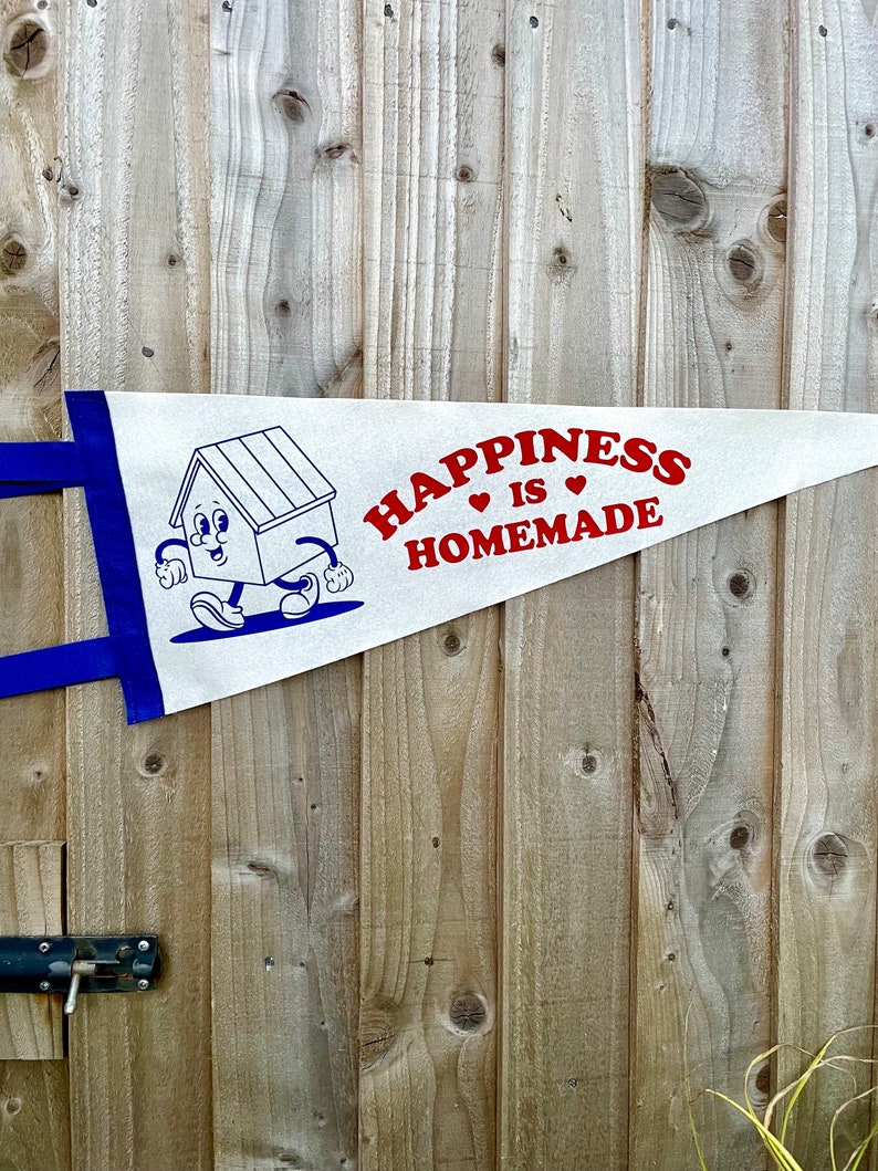 HAPPINESS IS HOMEMADE Pennant Flag / felt pennant / gallery wall decor / new home / home sweet home / kids bedroom / house gift image 3