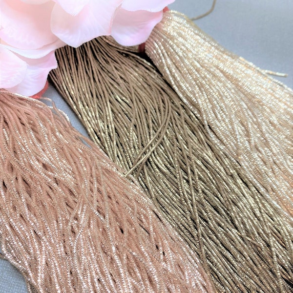 BullionWire/ Soft French Wire/ Nakshi Wire for Tambour Luneville Embroidery in Rose Gold, Light Gold, Brown Gold Colors-- Sold by the Yard