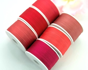 2 yards 2mm/4mm/7mm Pure Silk Embroidery Ribbon-Red Colors