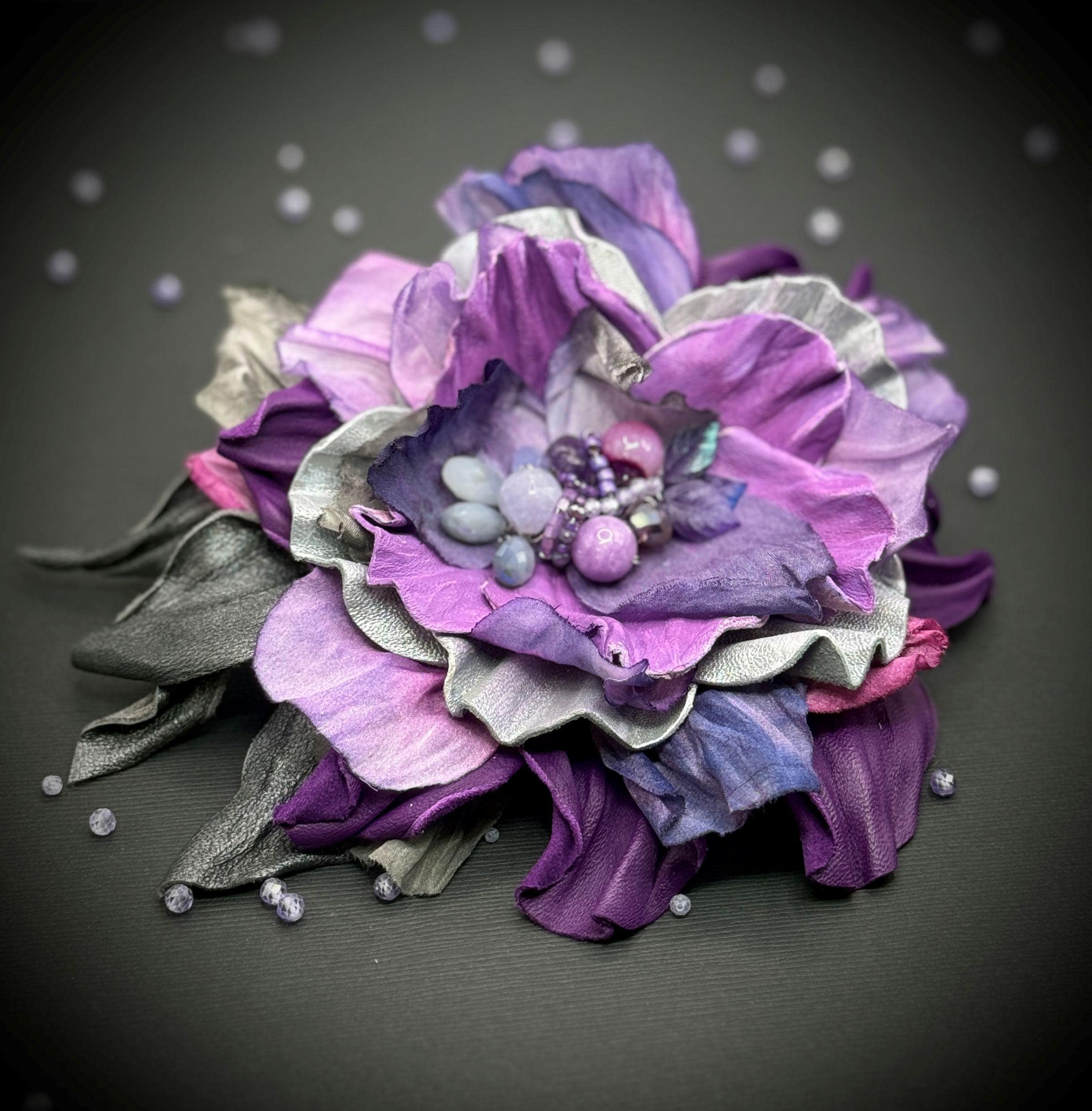 Leather/silk Brooch/ Hair Pin  display picture 1