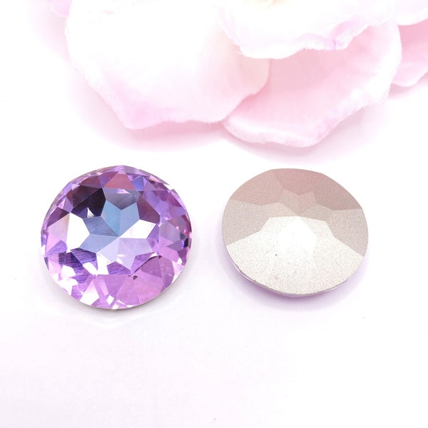 27mm Round Glass Crystal Light Purple -- 1 piece