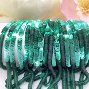 French sequins, Pailettes, Metallic Medium Green #2045  Flat Sequins 3mm, 4 mm, Made in France Sequins by Langlois-Martin