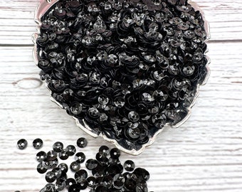 CUP Italian Sequins Round #9919 Nero Metal 4mm Andrea Bilics Paillettes