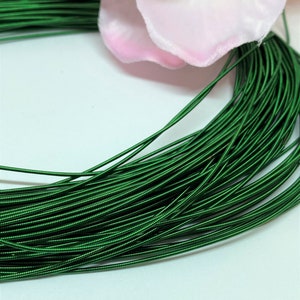 Purl Wire/ Stiff French Wire/Cannetille/ Gimp Wire for Tambour Luneville Embroidery in Dark Green Color --Sold by the yard