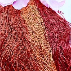 Bullion Wire/ Soft French Wire/ Nakshi Wire for Tambour Luneville Embroidery in Red/Orange Colors- Sold by the Yard
