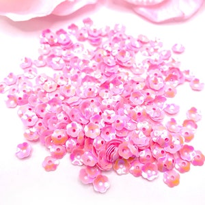 6mm Flower Cup Sequins Pink AB Color