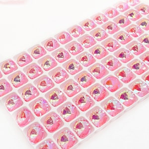 Rivoli 10mm /12mm/14mm Crystals Fluorescent Pink AB Color