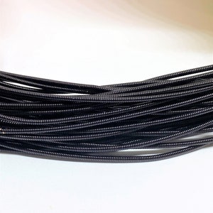 Purl Wire/ Stiff French/ Cannetille/Gimp Wire for Tambour Luneville Embroidery Black Color 1mm, 1.25mm --Sold by the yard