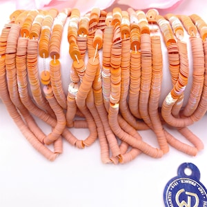 French sequins, Pailettes, Oriental Orange color # 5061 Flat Sequins 3-4 mm, Made in France Sequins by Langlois-Martin