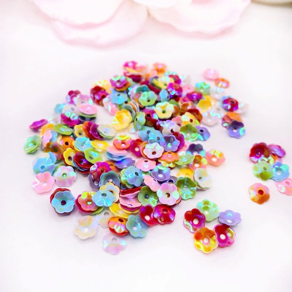 6mm Flower Cup Sequins Mix AB Color