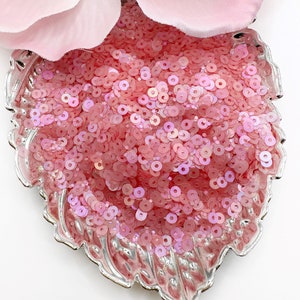 Flat Loose Sequins Iridescent Matte Pink Color 2mm and 3mm