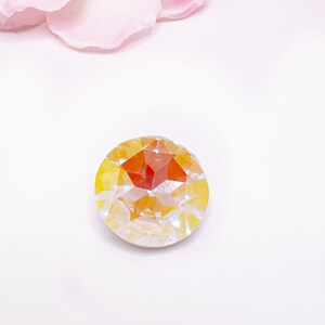 27mm Round Glass Crystal Fluorescent Light Yellow -- 1 piece