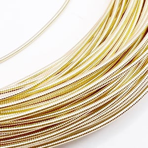 Purl Wire/ Stiff French Wire/Cannetille/ Gimp Wire for Tambour Luneville Embroidery in Light Gold Color--Sold by the yard