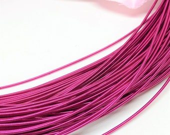 Purl Wire/ Stiff French Wire/Cannetille/ Gimp Wire for Tambour Luneville Embroidery in Fuchsia Color 1mm / 1.25mm--Sold by the yard