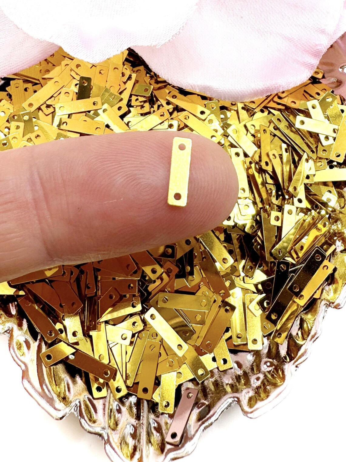 Rectangular Sequins Italian Rectangular Sequins #2011 Oro Metallizzati 9x2mm Andrea Bilics ...