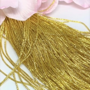 Bullion Wire/ Soft French Wire/ Nakshi Wire for Tambour Luneville Embroidery in Bright Yellow Gold Color- Sold by 1 Yard