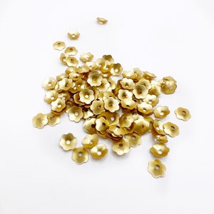 6mm Flower Cup Sequins Matte Gold Color