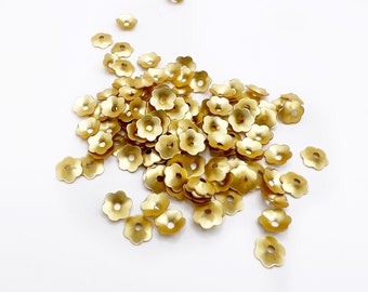 6mm Flower Cup Sequins Matte Gold Color