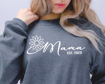 Mama estableció 2020 Svg, Flower Script Font Png, Cricut Cut Template, Sublimation, Serigrafía, Phrase Word Saying Digital Design