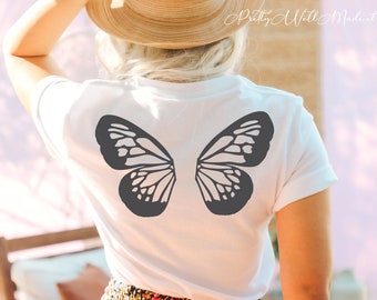 Be a Butterfly Wings Svg Cut Template, Wing Illustration, Cricut Vinyl Pattern for Shirts Adult Baby, Sublimation Arts, Screen Print Design