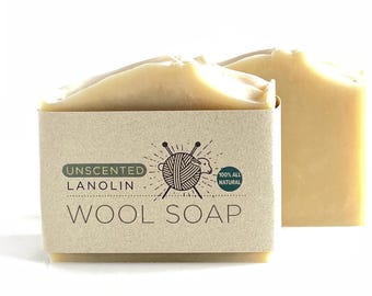 Lanolin Soap Unscented -  Wool Soap - Unscented Wool Wash Soap - Aloe Lanolin Soap - Wool Soap - All Natural Lanolin Soap -  Lanolin Soap