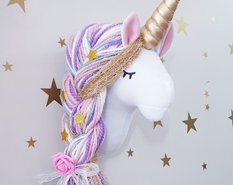 Unicorn Wall Head Decor for Girls' Rooms, Wall Hanging Nursery Decoration, Unicorn Wall Art for Kids' Room